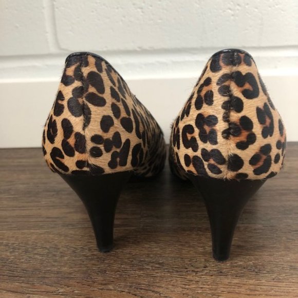 Nine West Faux Fur Leopard Print Pumps - Picture 3 of 7